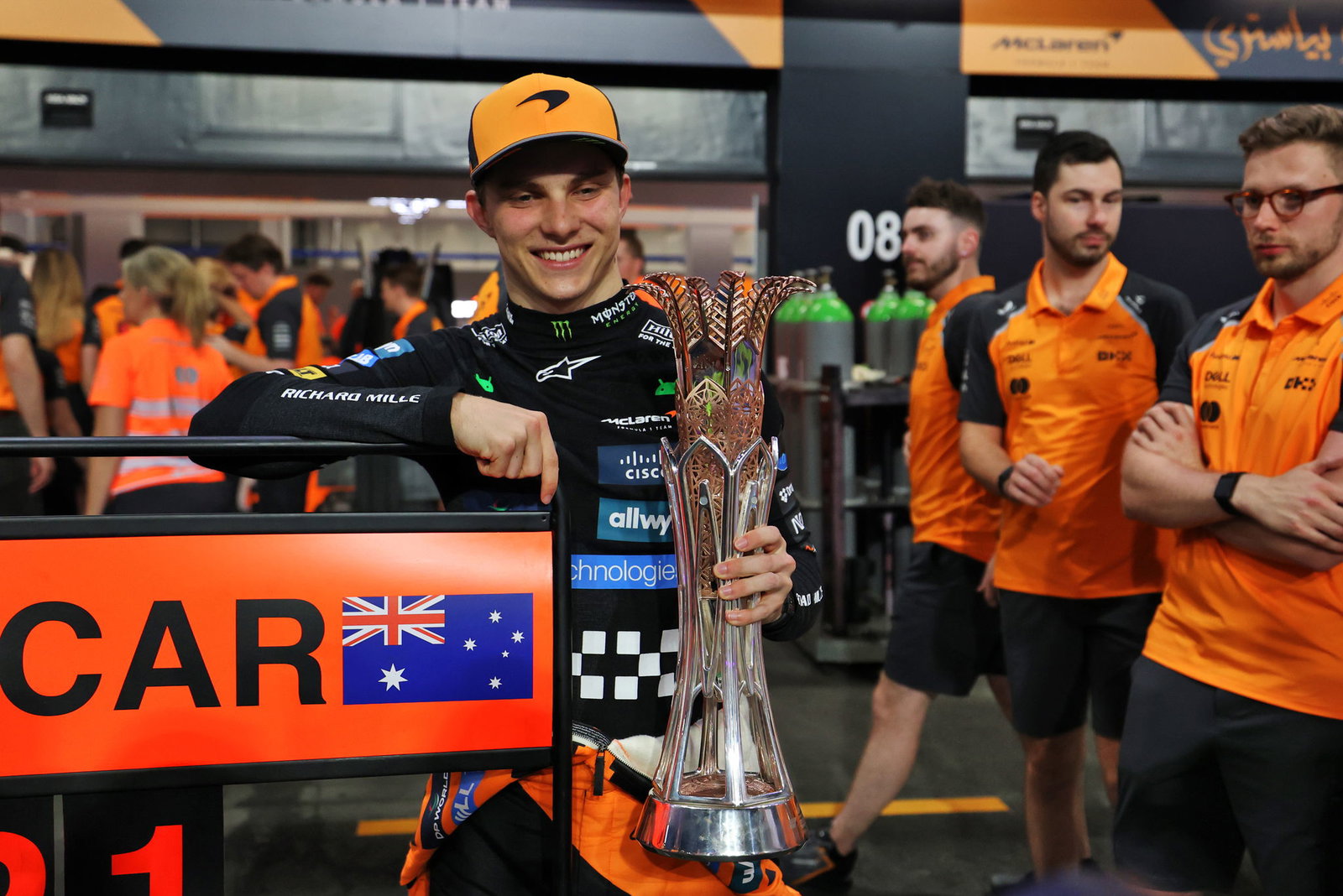 Oscar Piastri celebrated taking the lead of the world championship