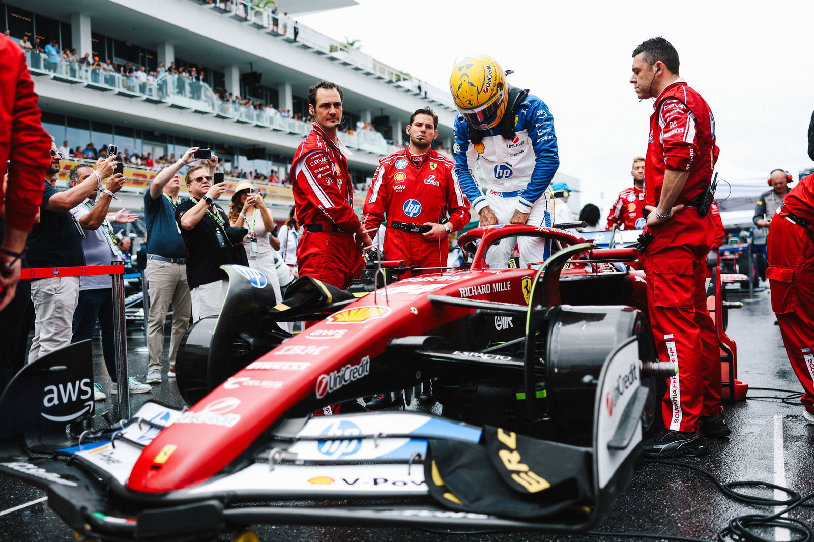 Hamilton finished third in the Miami sprint event 