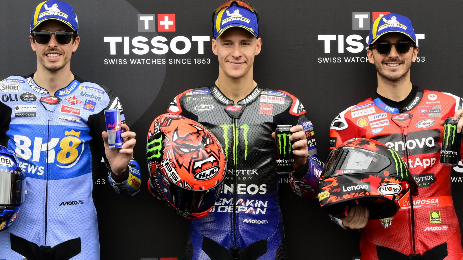 Fabio Quartararo, Alex Marquez, Francesco Bagnaia, 2025 British MotoGP