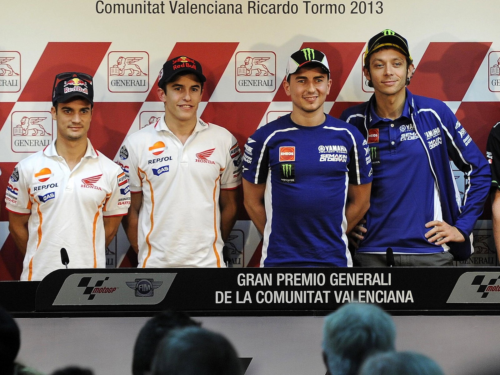 Pedrosa, Marquez, Lorenzo, Rossi, Valencia 2013