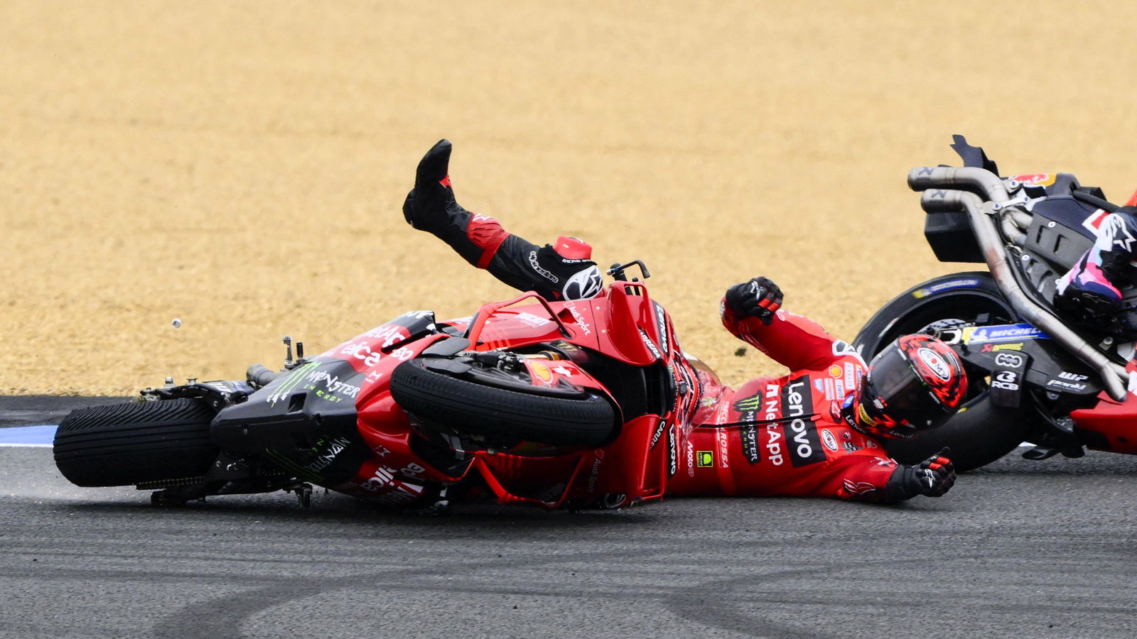 Francesco Bagnaia crash, 2025 French MotoGP