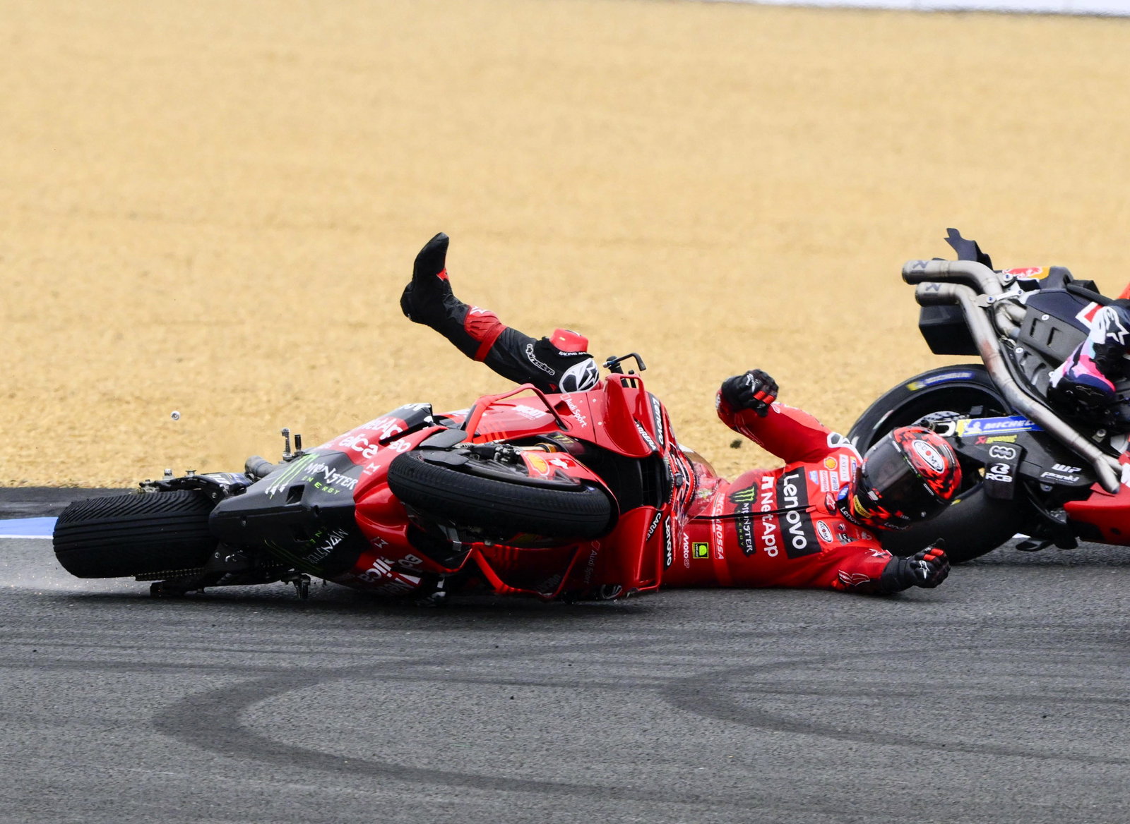 Francesco Bagnaia crash, 2025 French MotoGP