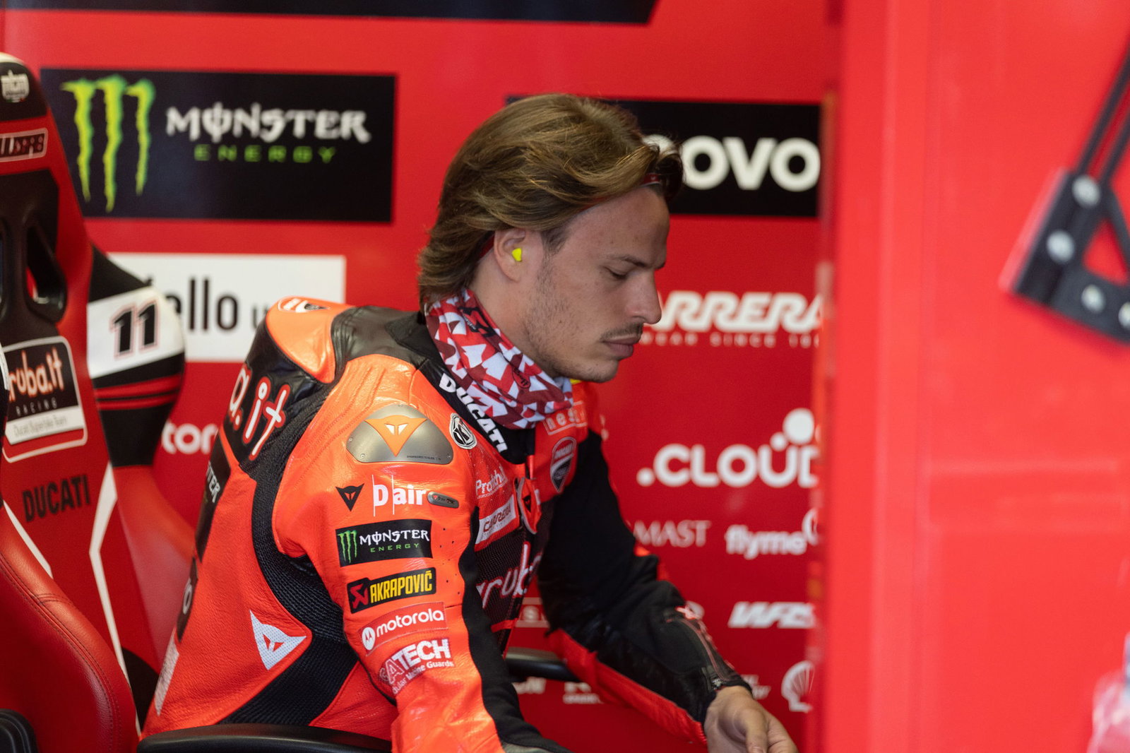 Nicolo Bulega, 2025 Czech WorldSBK, pit box. Credit: Gold and Goose.