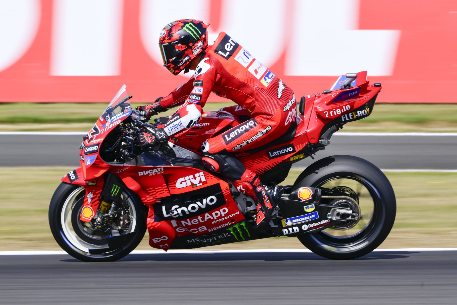 Francesco Bagnaia, 2025 MotoGP British Grand Prix. Credit: Gold and Goose