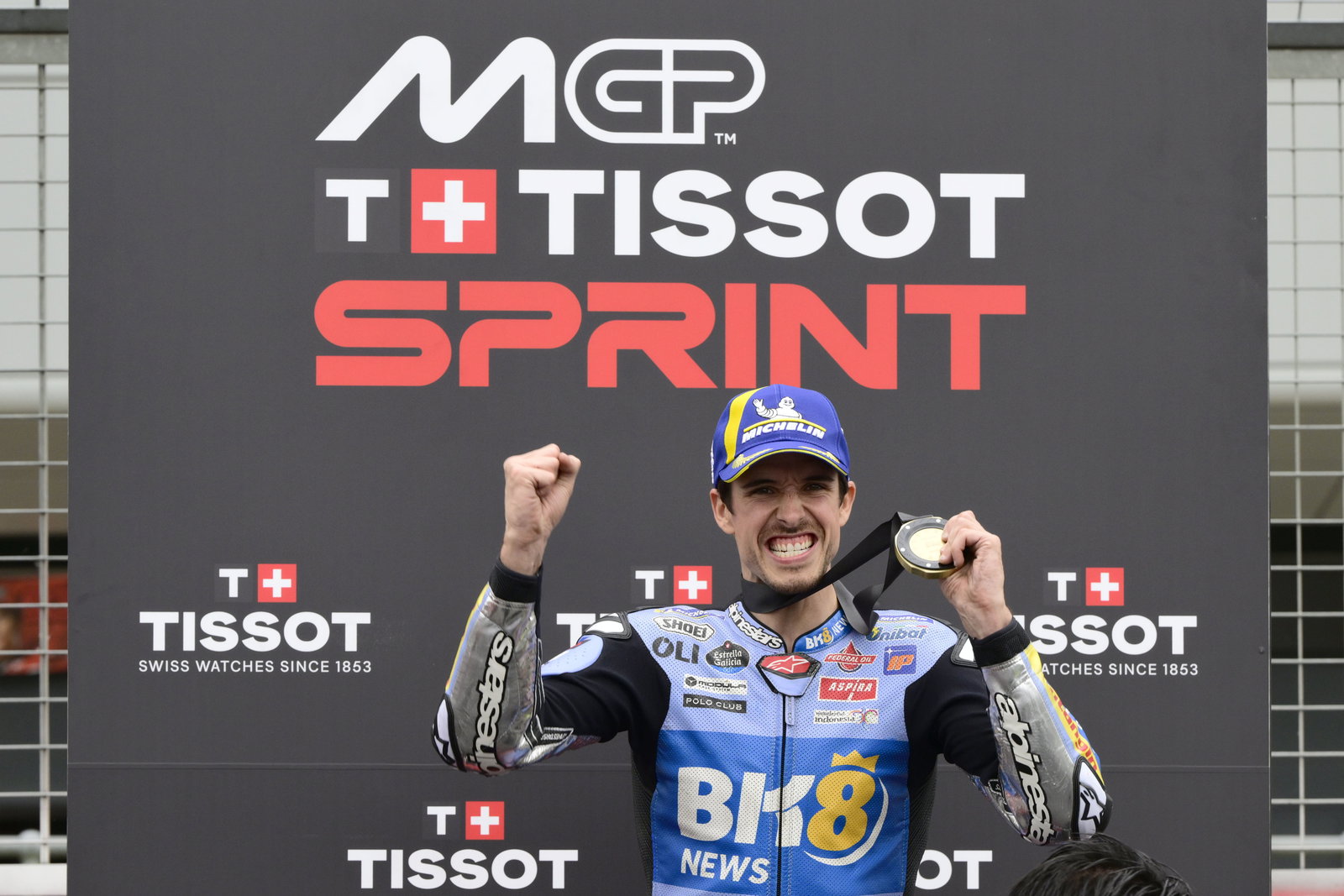 Alex Marquez, 2025 MotoGP British Grand Prix, Sprint podium. Credit: Gold and Goose