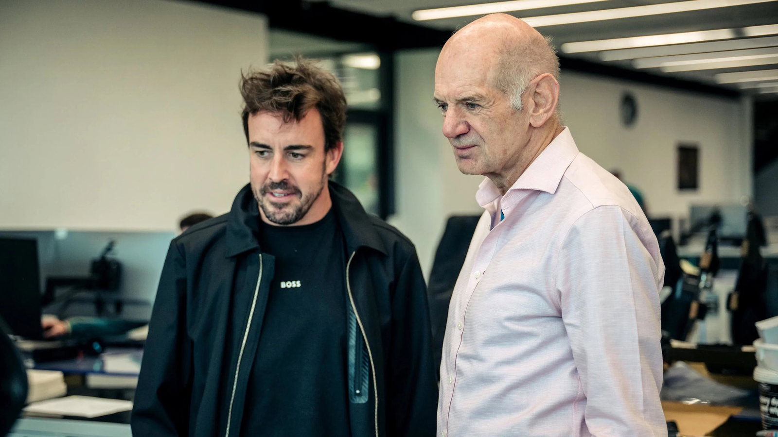 Fernando Alonso and Adrian Newey
