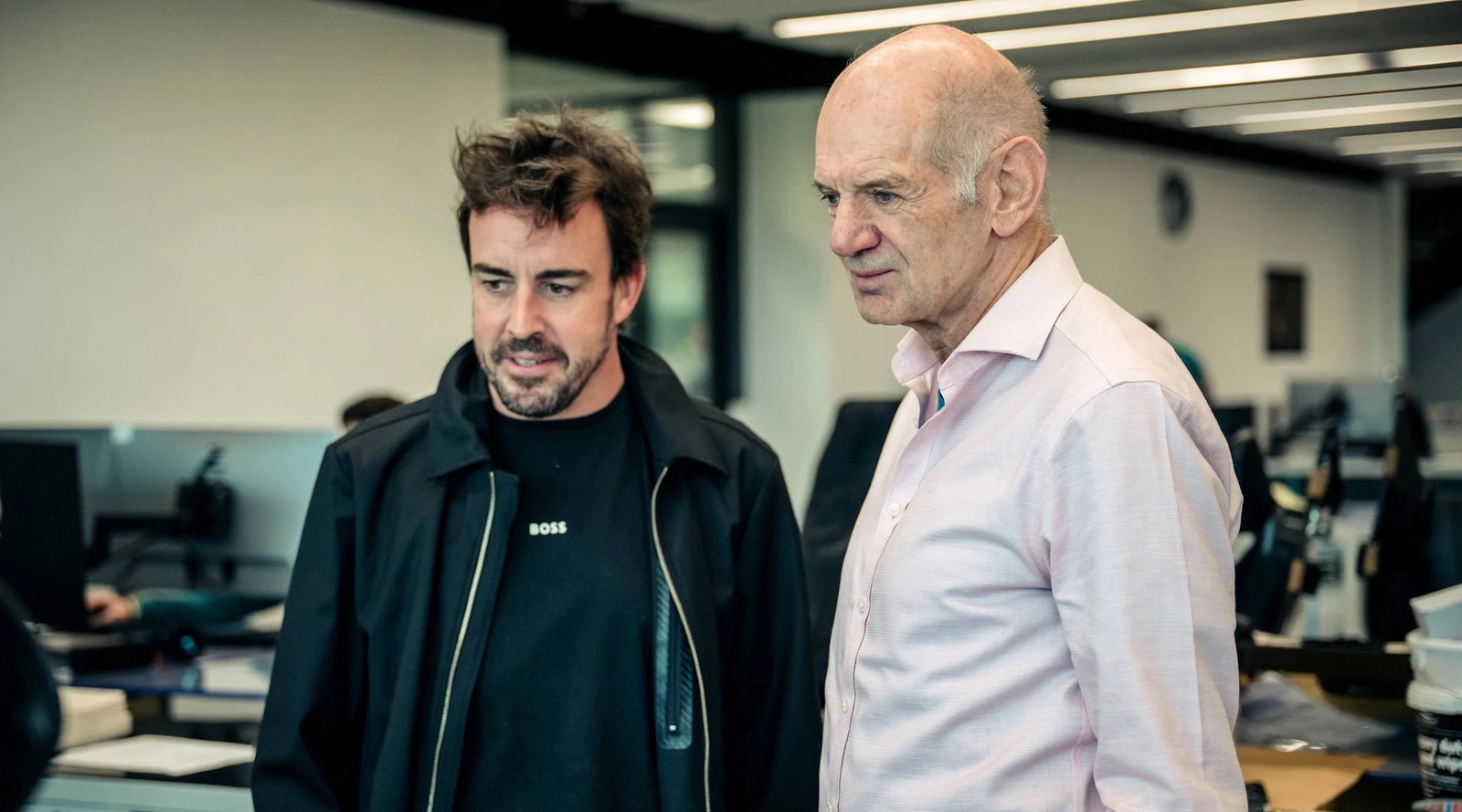 Fernando Alonso and Adrian Newey