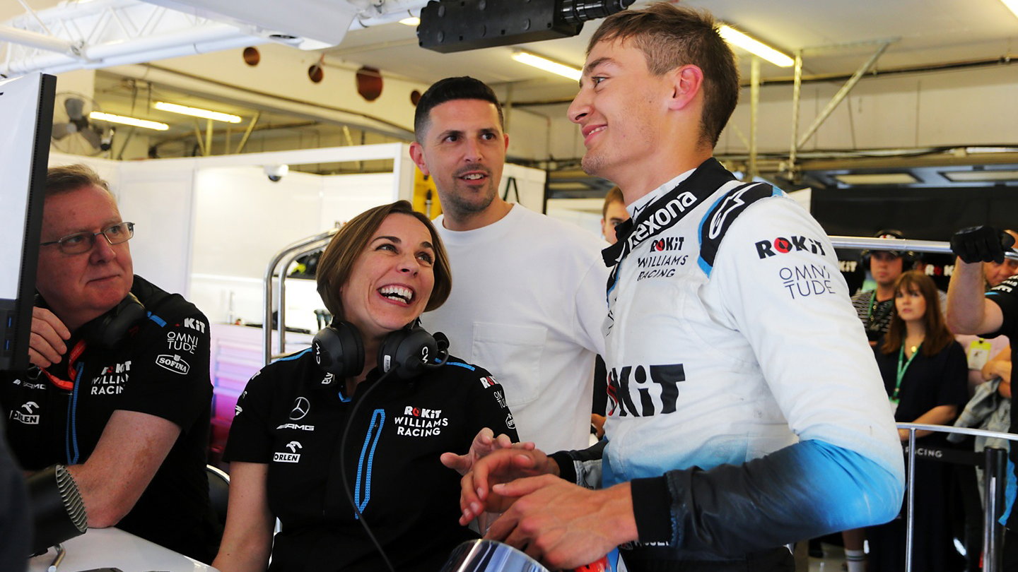 Claire Williams and George Russell