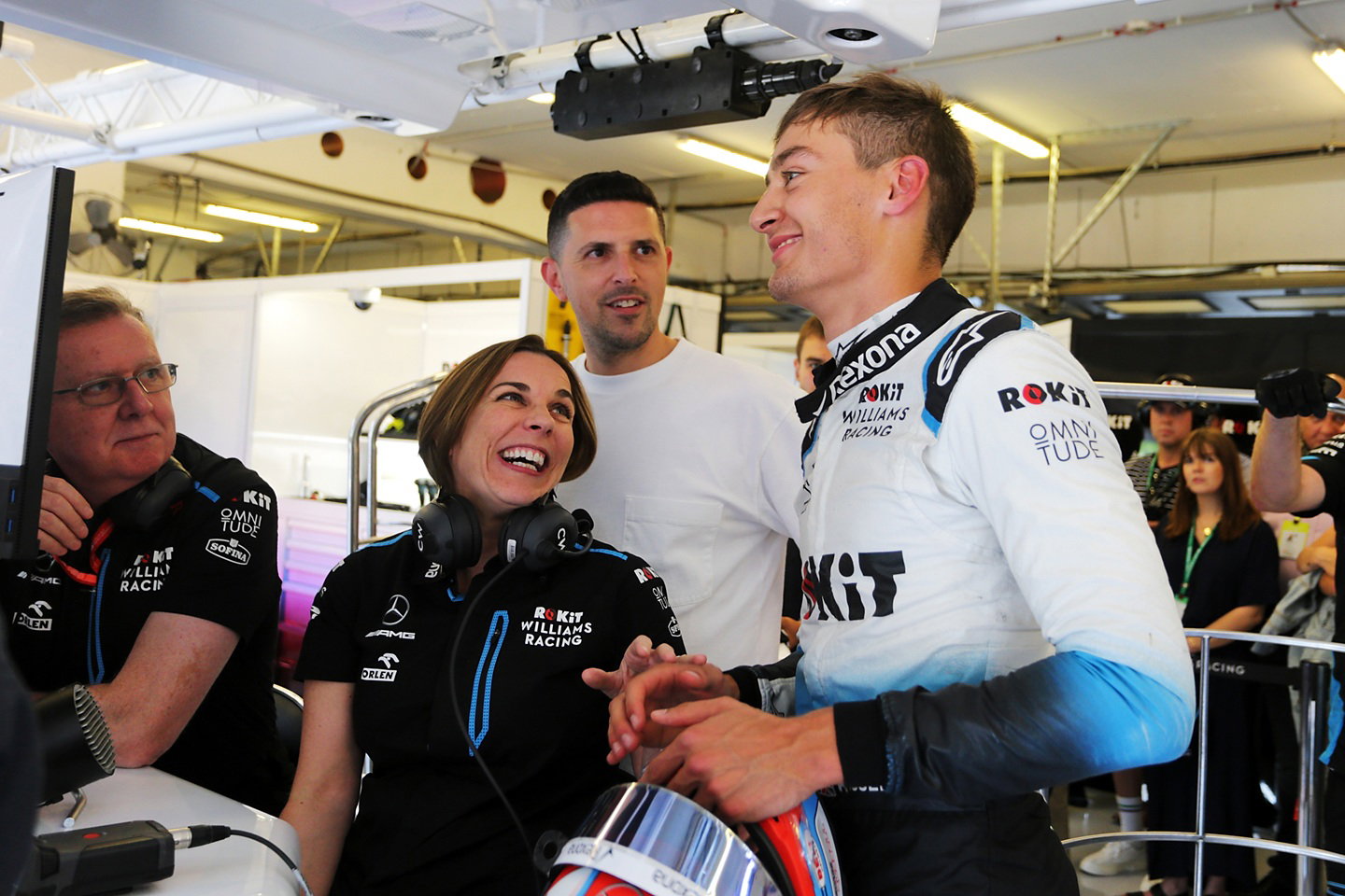 Claire Williams and George Russell