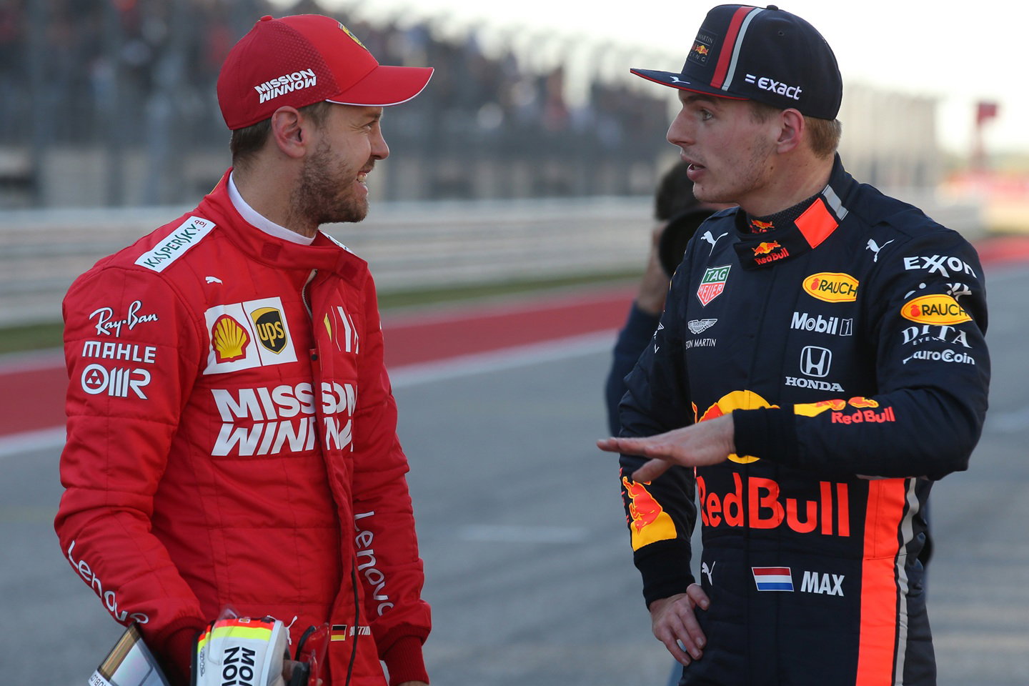 Sebastian Vettel and Max Verstappen