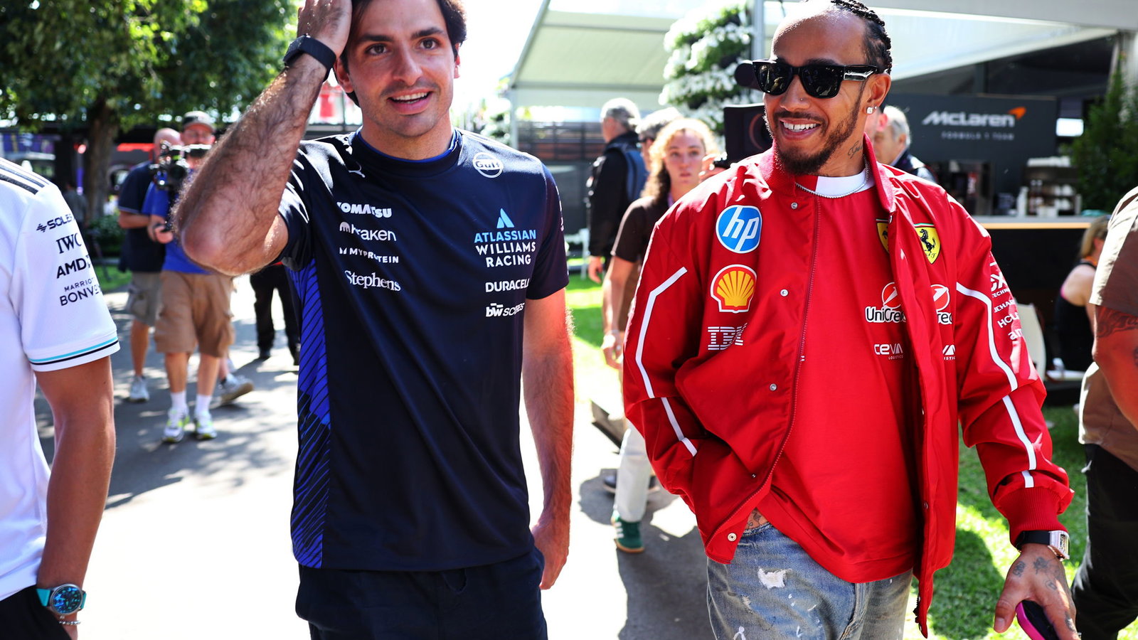 Carlos Sainz and Lewis Hamilton