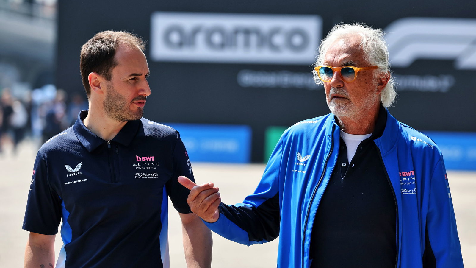 Oliver Oakes and Flavio Briatore