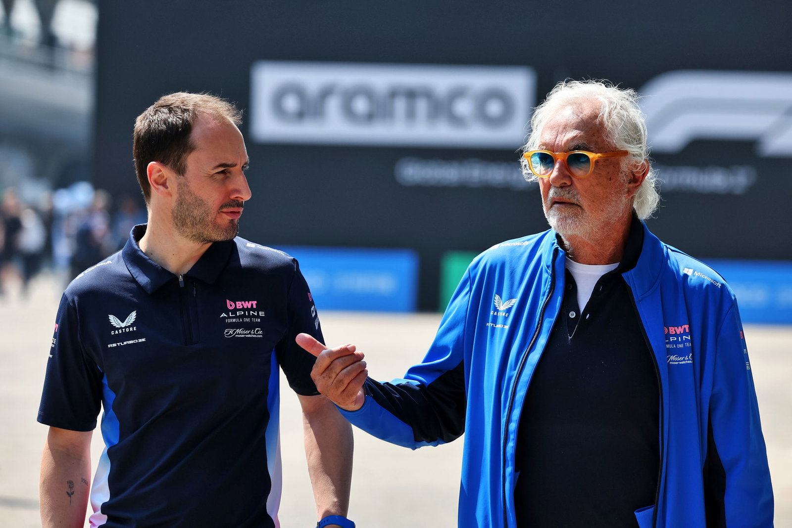Oliver Oakes and Flavio Briatore