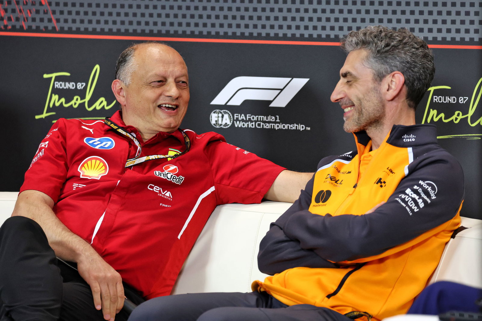 Ferrari's Fred Vasseur and McLaren's Stella 