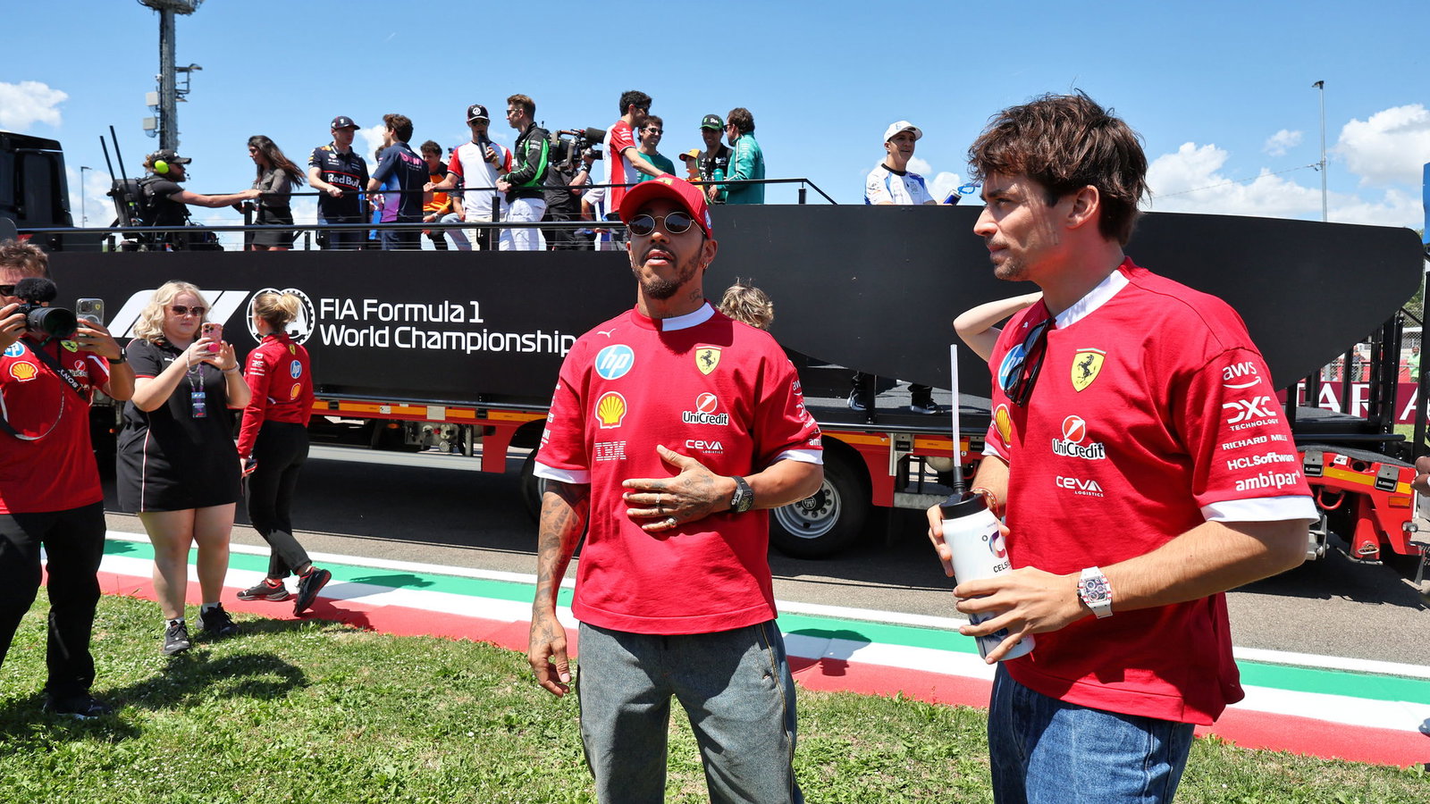 Lewis Hamilton and Charles Leclerc