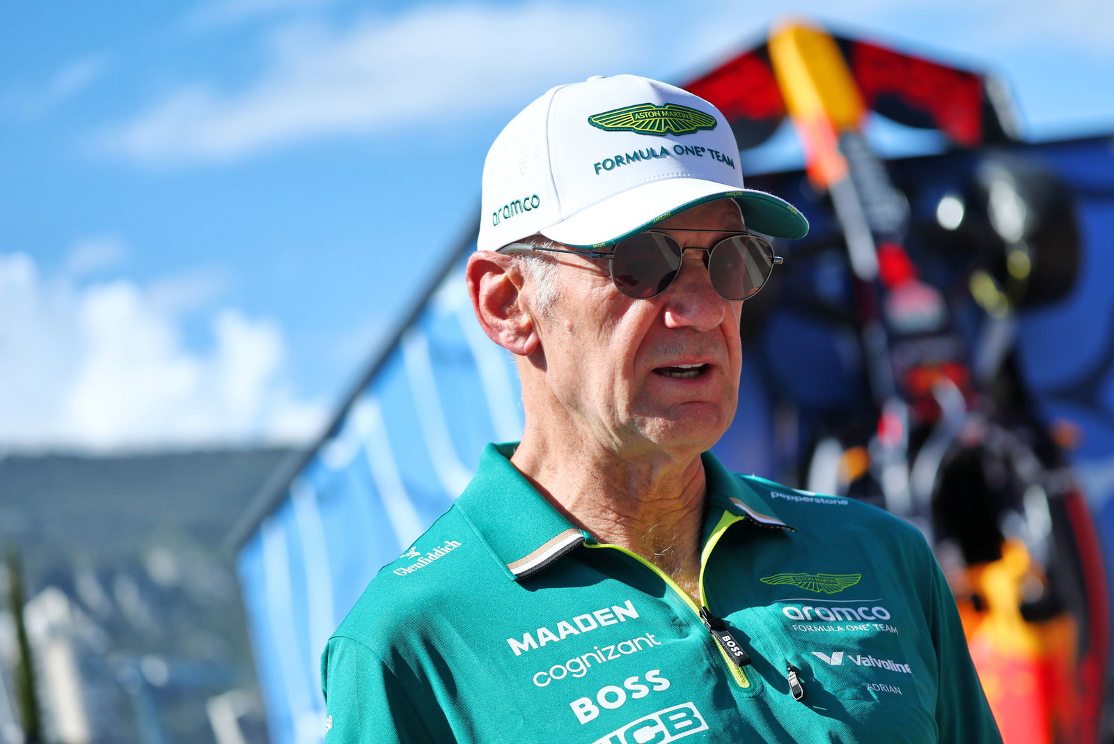 Adrian Newey has made his first public appearance for Aston Martin