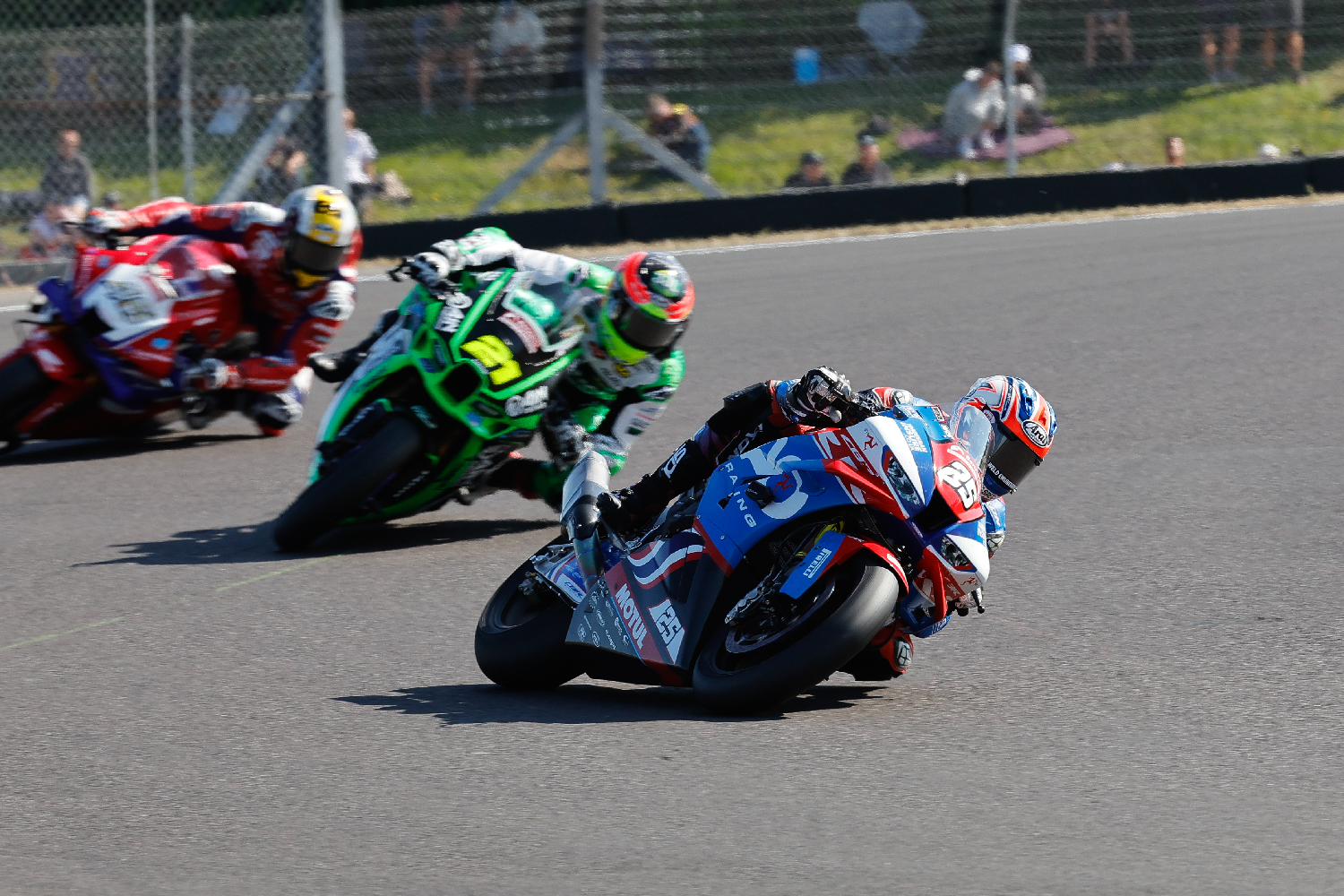 Josh Brookes, Christian Iddon, Tommy Bridewell, 2025 Donington Park BSB. Credit: Ian Hopgood Photography.
