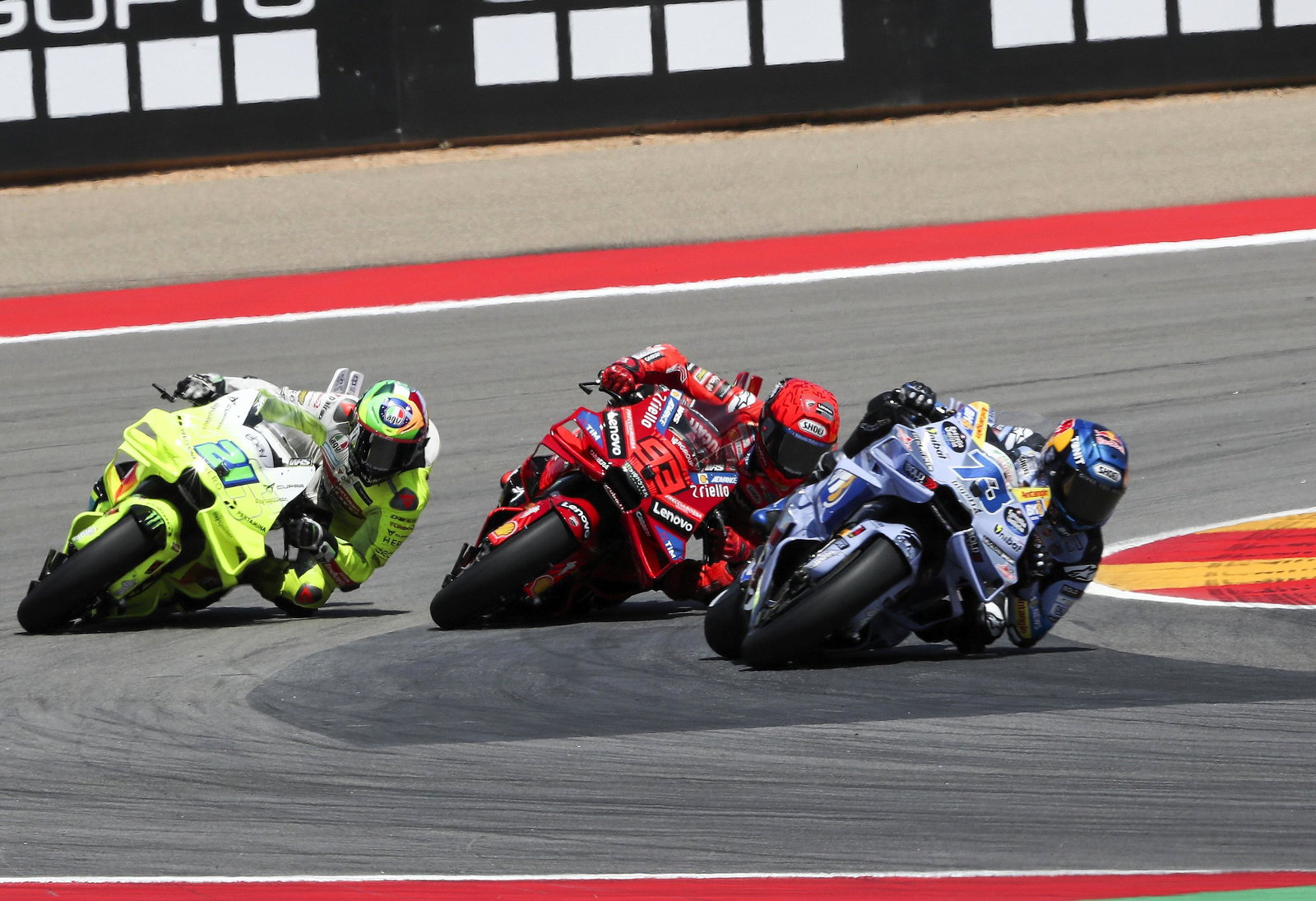 Alex Marquez, Marc Marquez, Franco Morbidelli, 2025 Aragon MotoGP Sprint