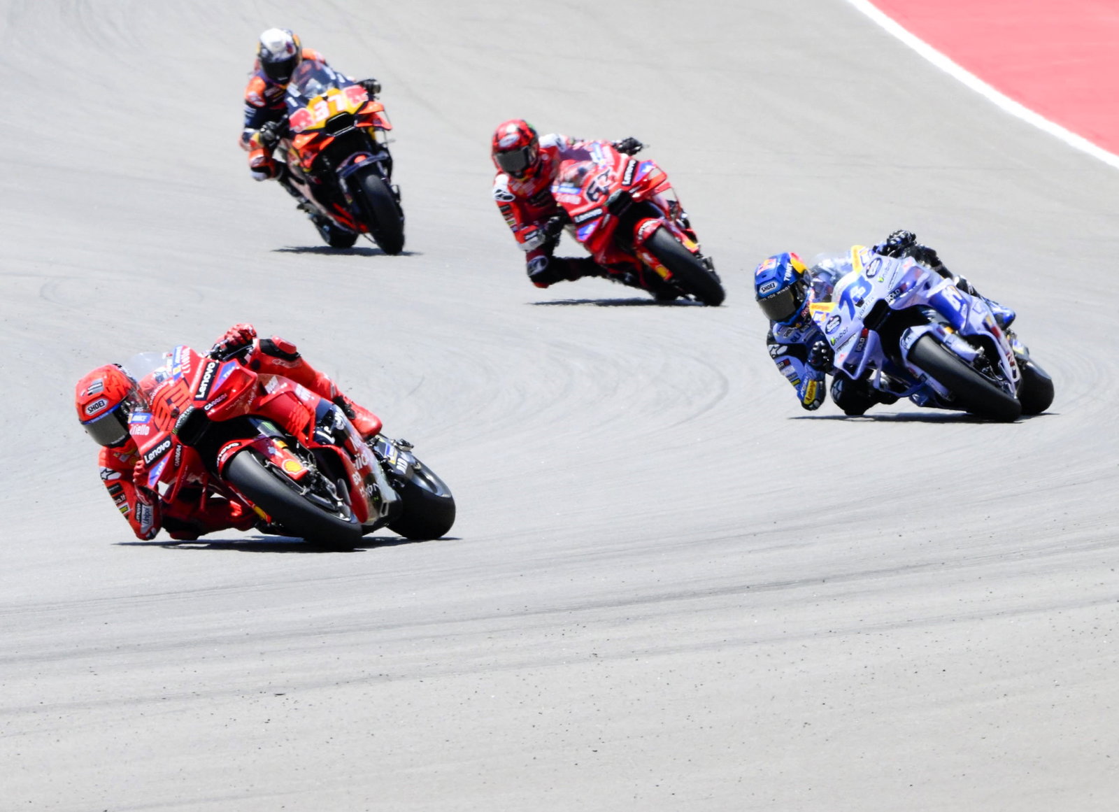 Marc Marquez, Alex Marquez, Francesco Bagnaia, Pedro Acosta, 2025 Aragon MotoGP