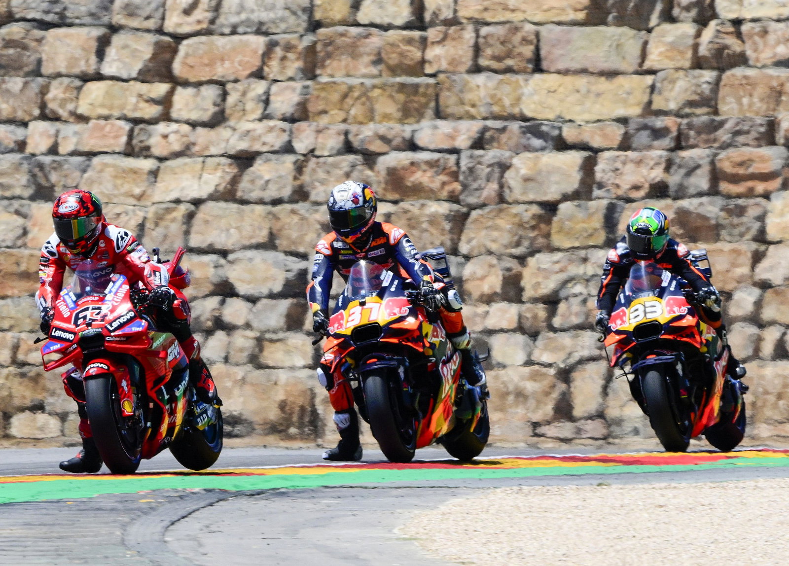 Bagnaia, Acosta, Binder, 2025 Aragon MotoGP