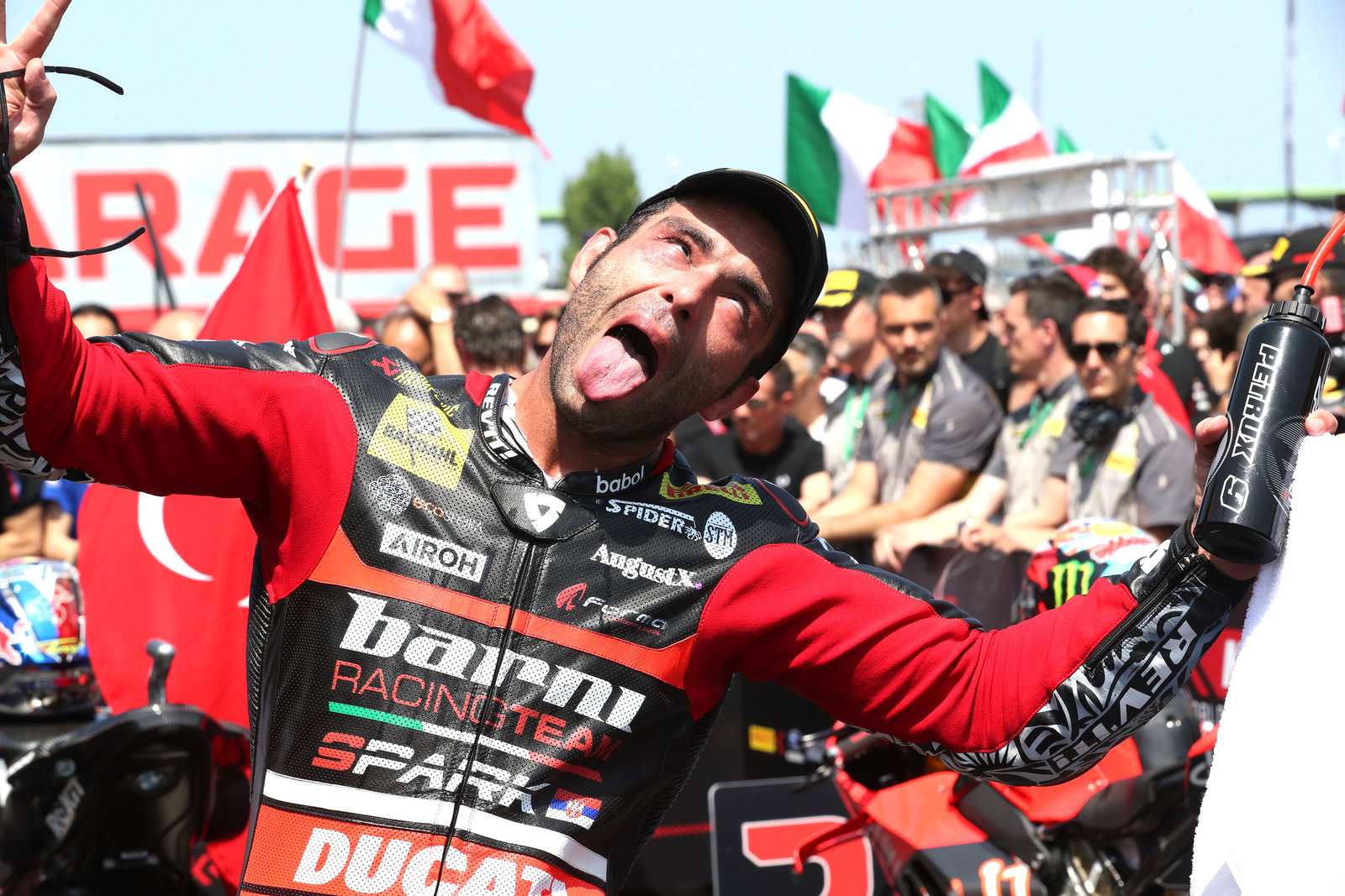 Danilo Petrucci, 2025 Emilia-Romagna WorldSBK, parc ferme. Credit: Gold and Goose.