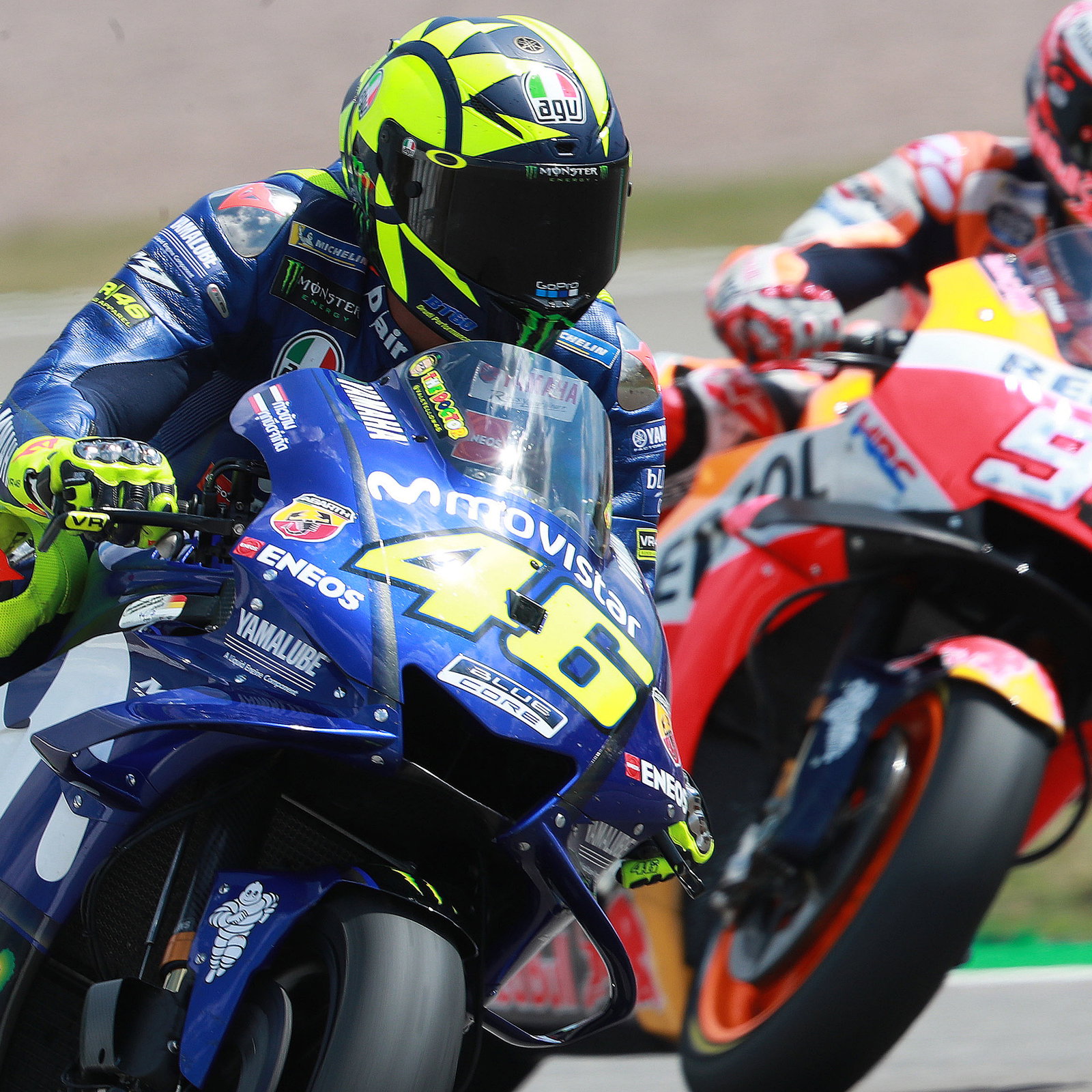 Valentino Rossi, Marc Marquez, 2018 MotoGP German Grand Prix. Credit: Gold and Goose.