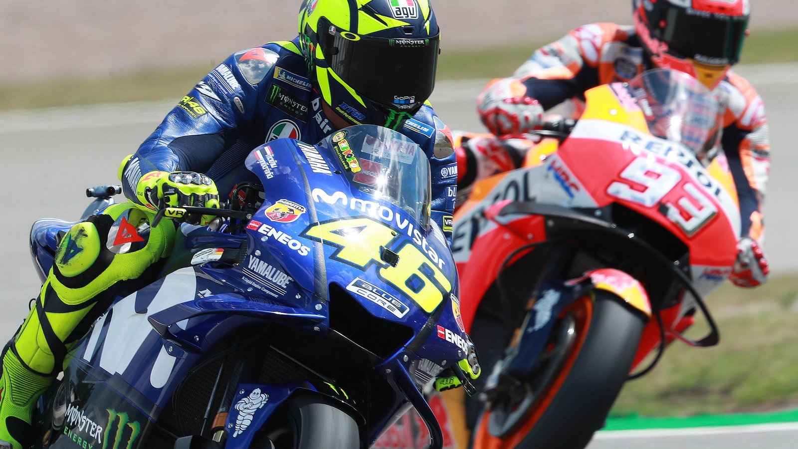 Valentino Rossi, Marc Marquez, 2018 MotoGP German Grand Prix. Credit: Gold and Goose.