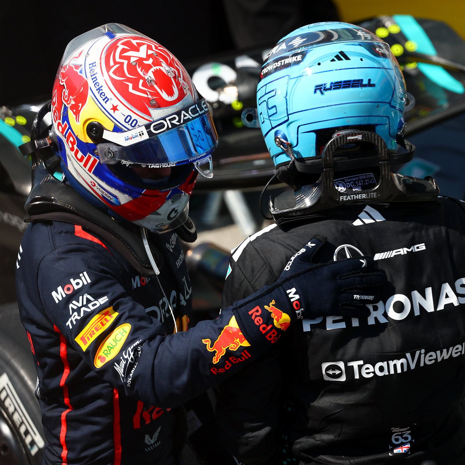 Verstappen finished second behind Russell in Canada