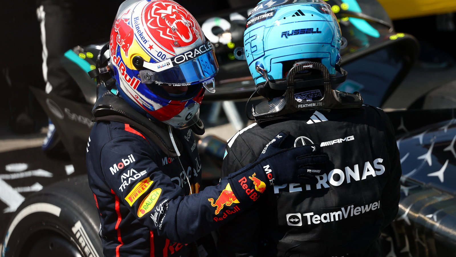 Verstappen finished second behind Russell in Canada