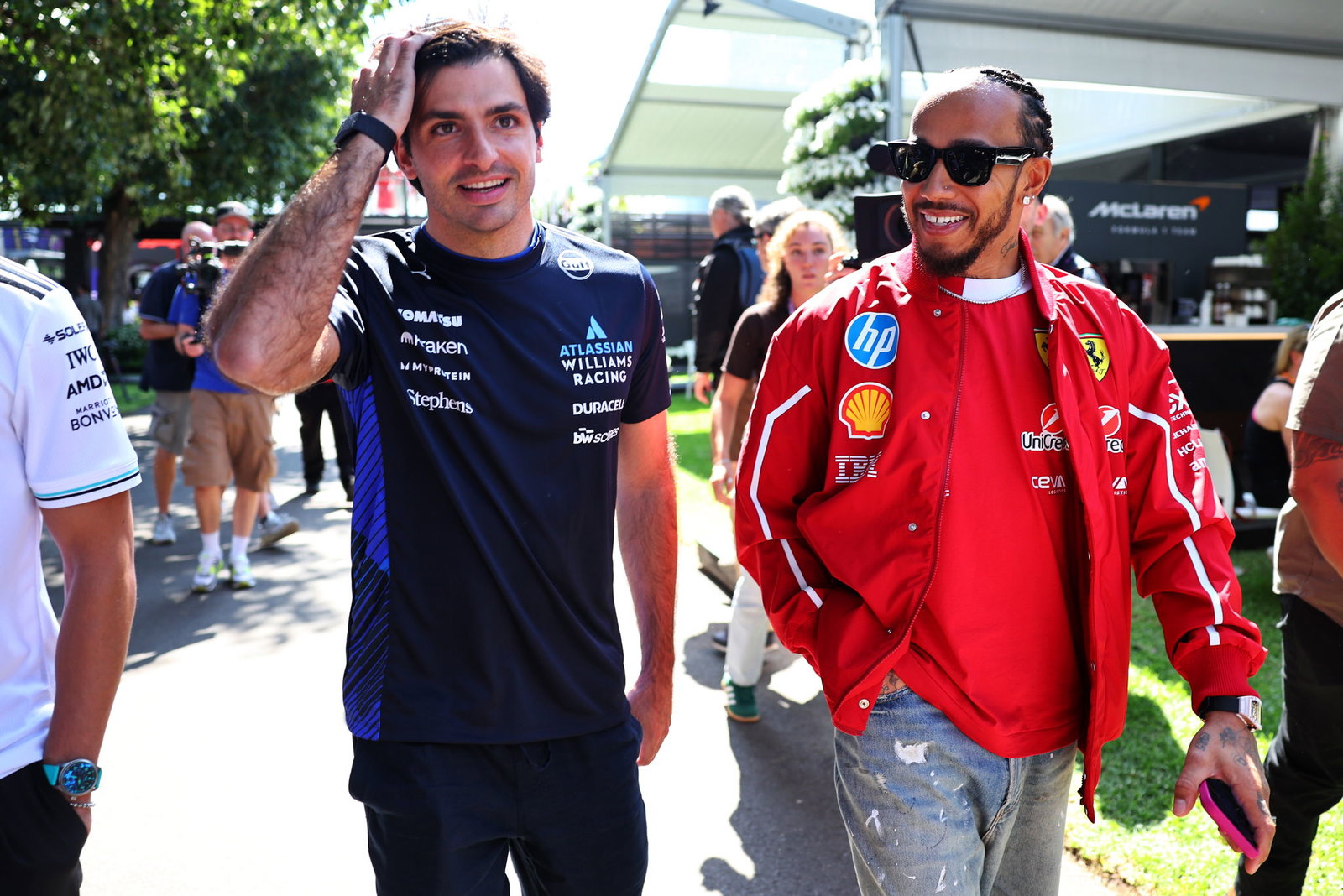 Carlos Sainz and Lewis Hamilton