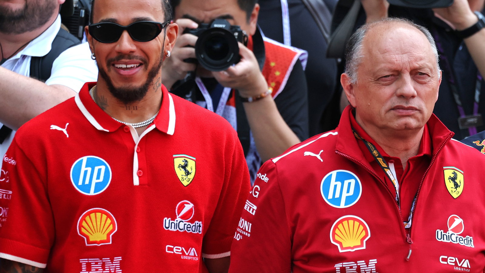 Lewis Hamilton and Ferrari boss Fred Vasseur
