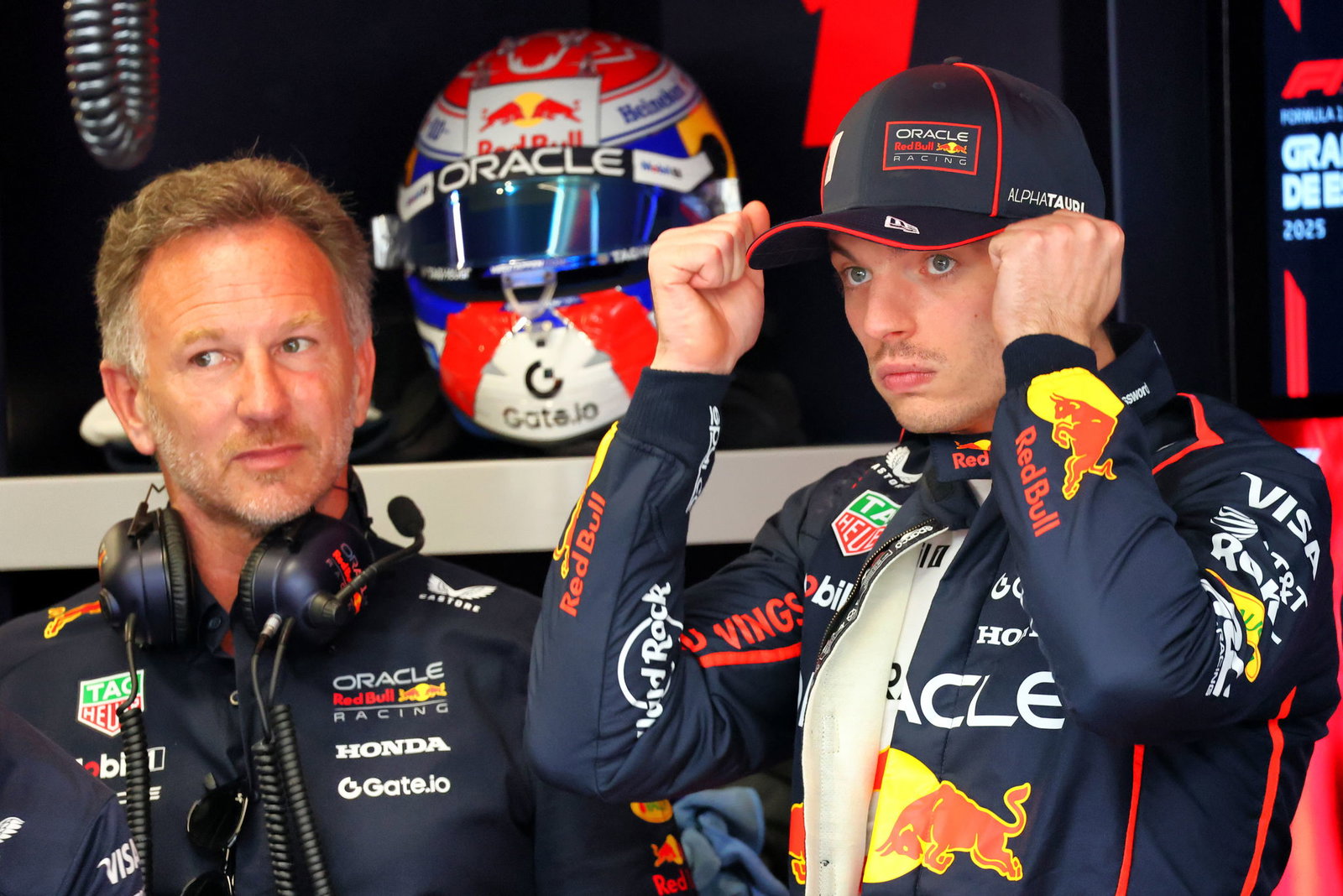 Christian Horner and Max Verstappen
