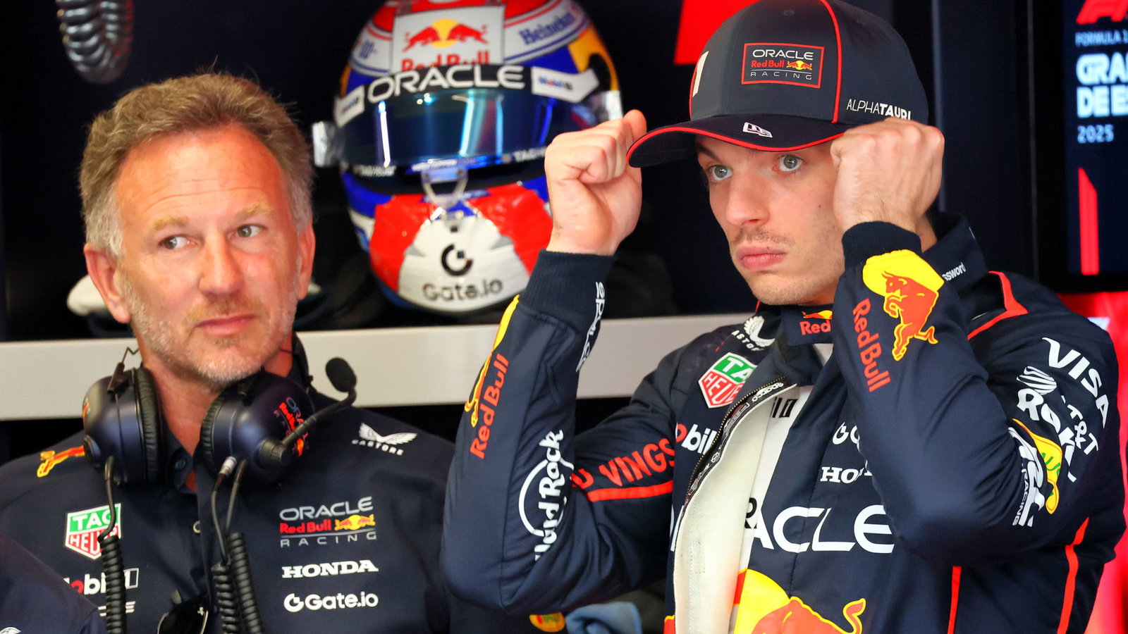 Christian Horner and Max Verstappen