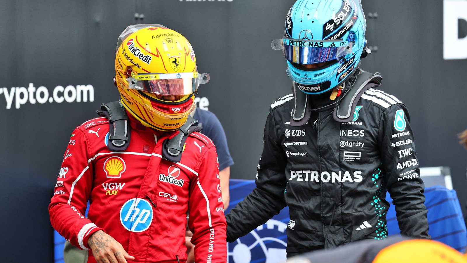 Lewis Hamilton and George Russell