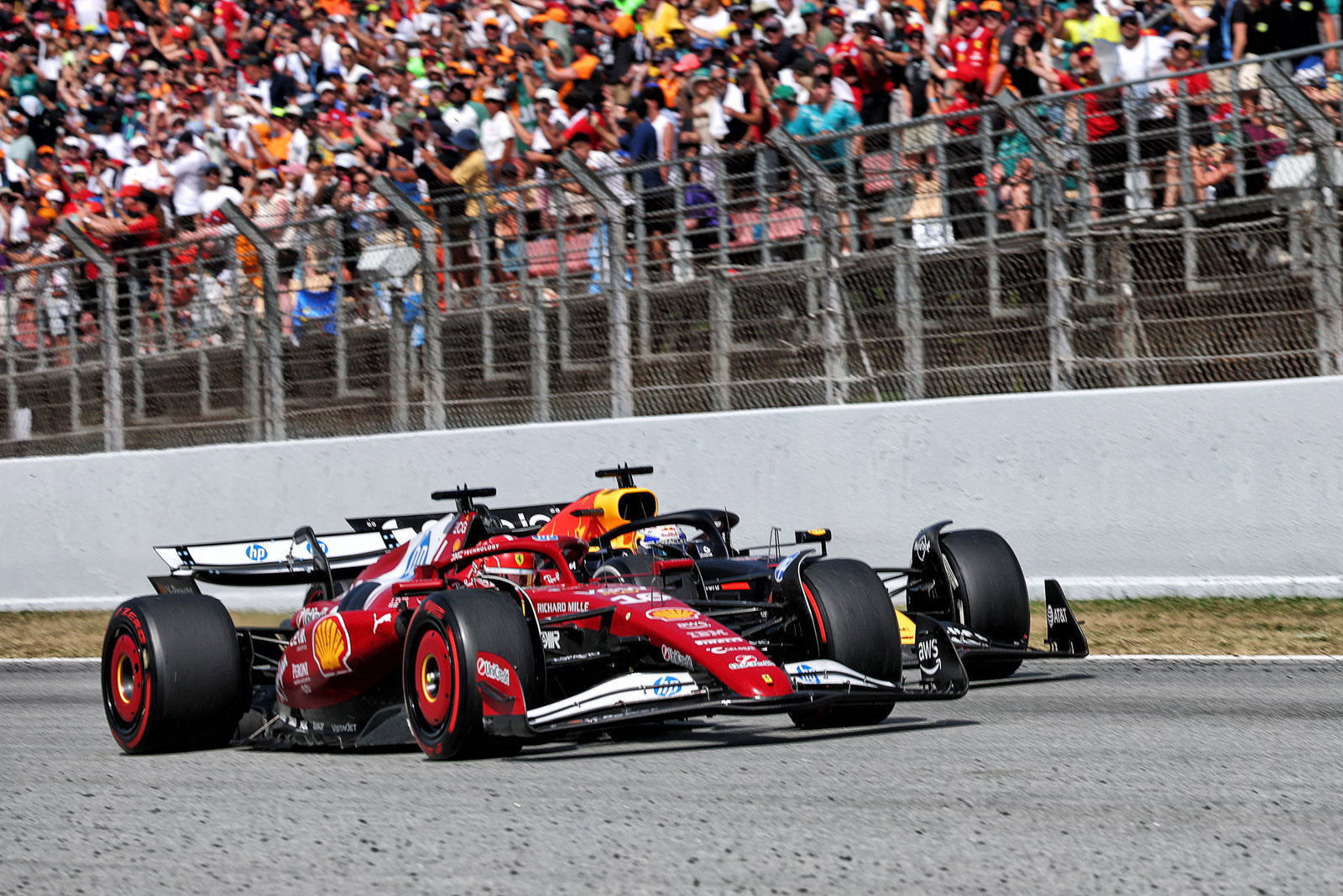 Max Verstappen and Charles Leclerc