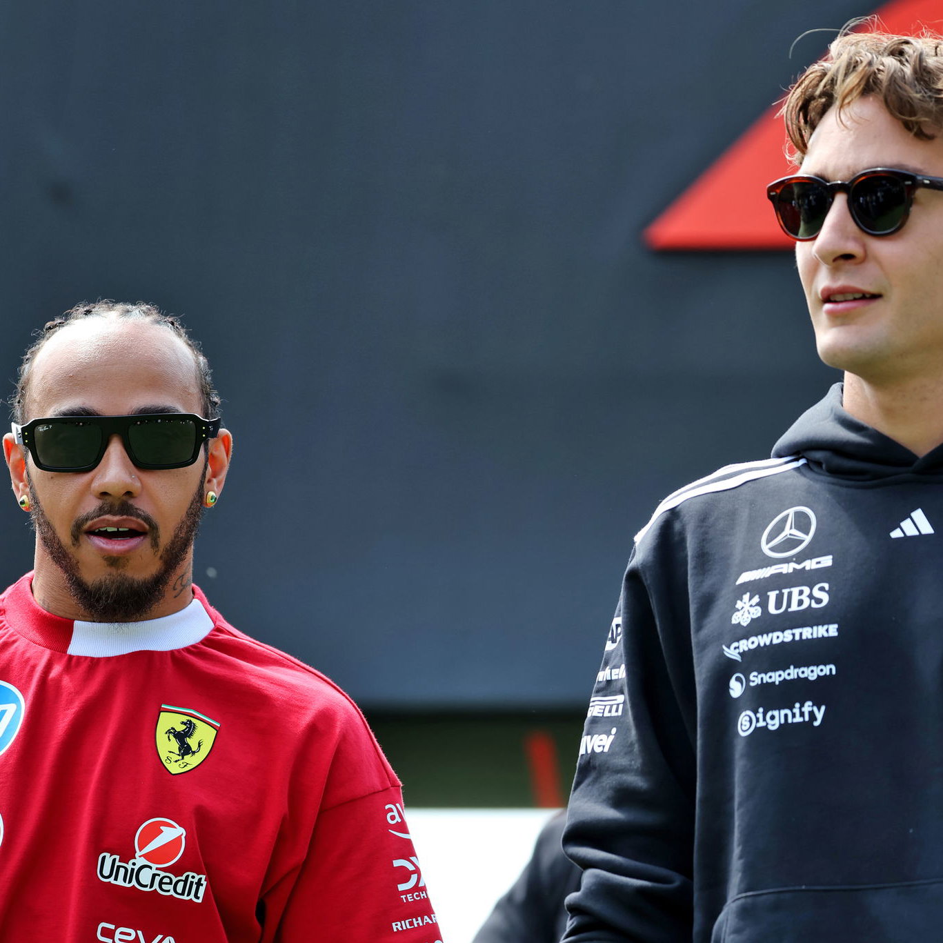 Lewis Hamilton and George Russell 