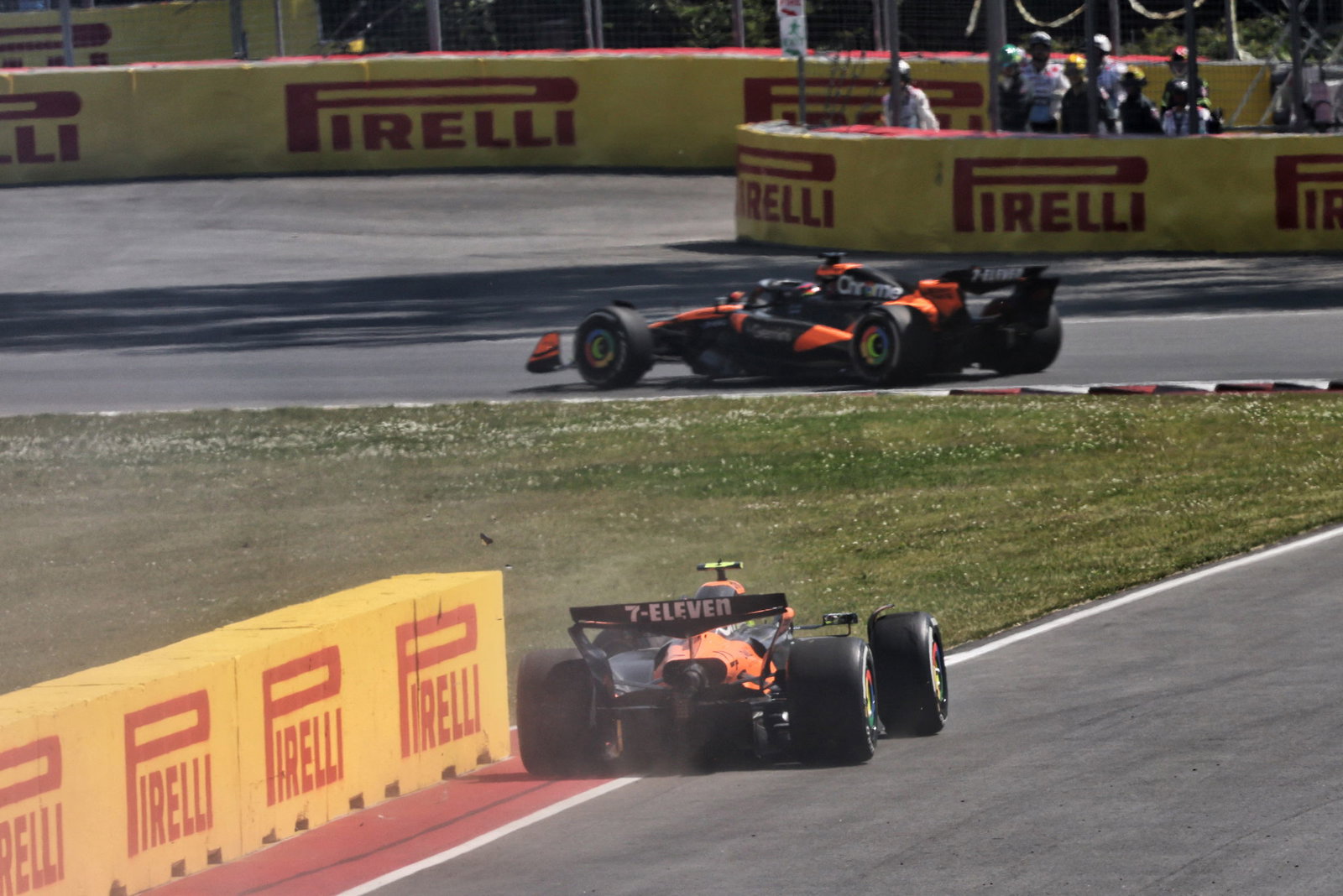 Norris was out on the spot following the clash 