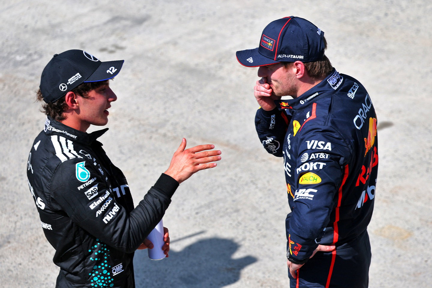 Andrea Kimi Antonelli and Max Verstappen