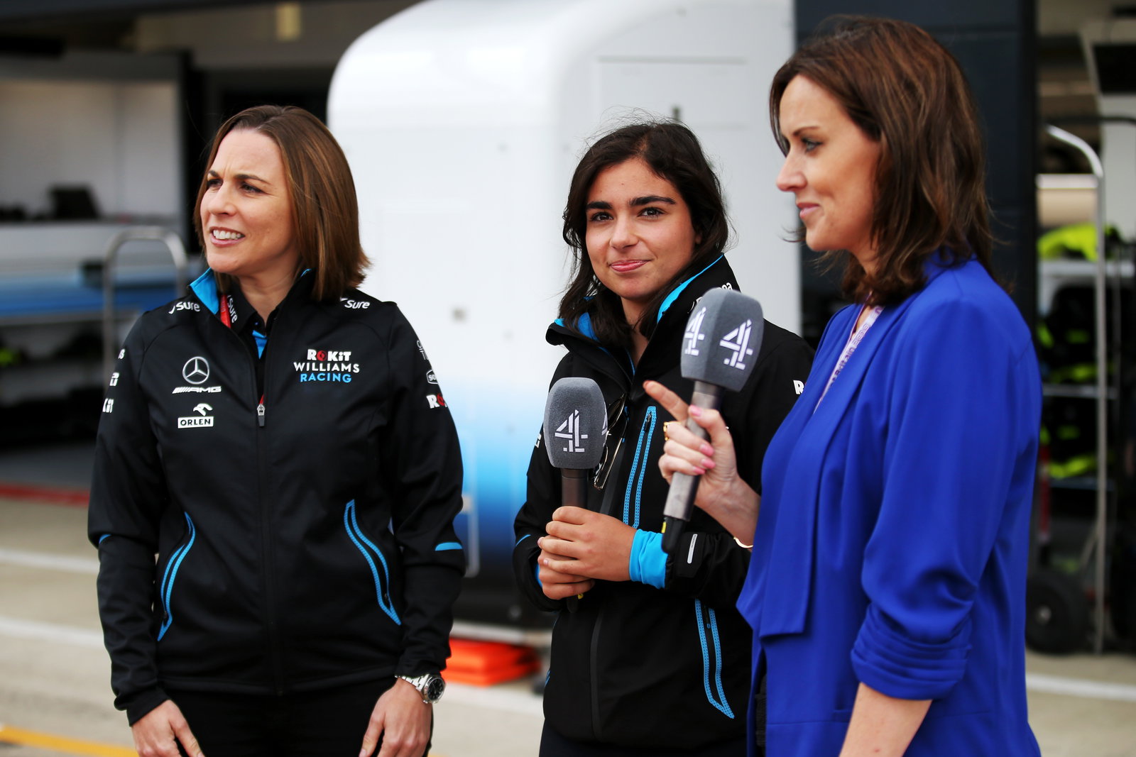 Claire Williams, Jamie Chadwick and Lee McKenzie 
