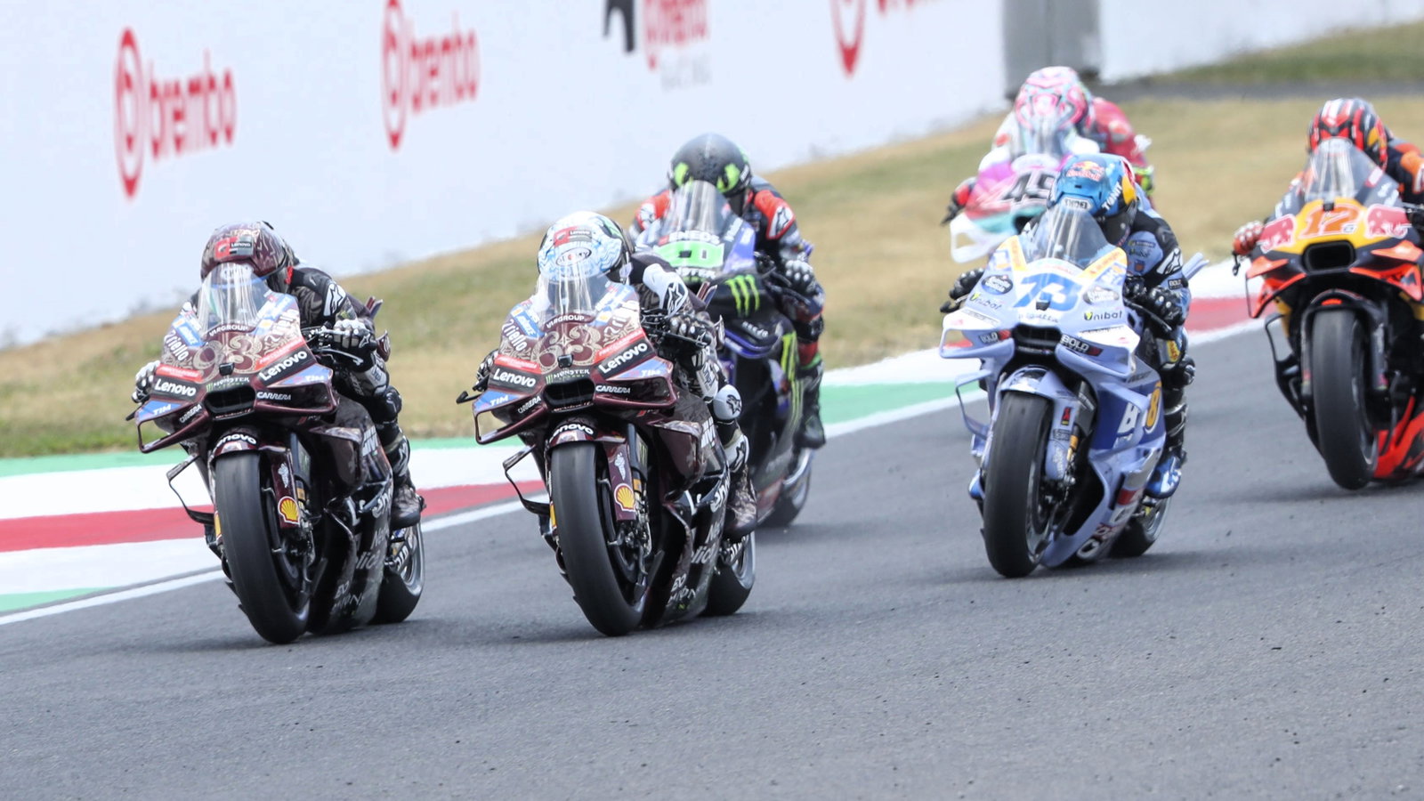 Bagnaia, Marc Marquez, Alex Marquez, 2025 Italian MotoGP