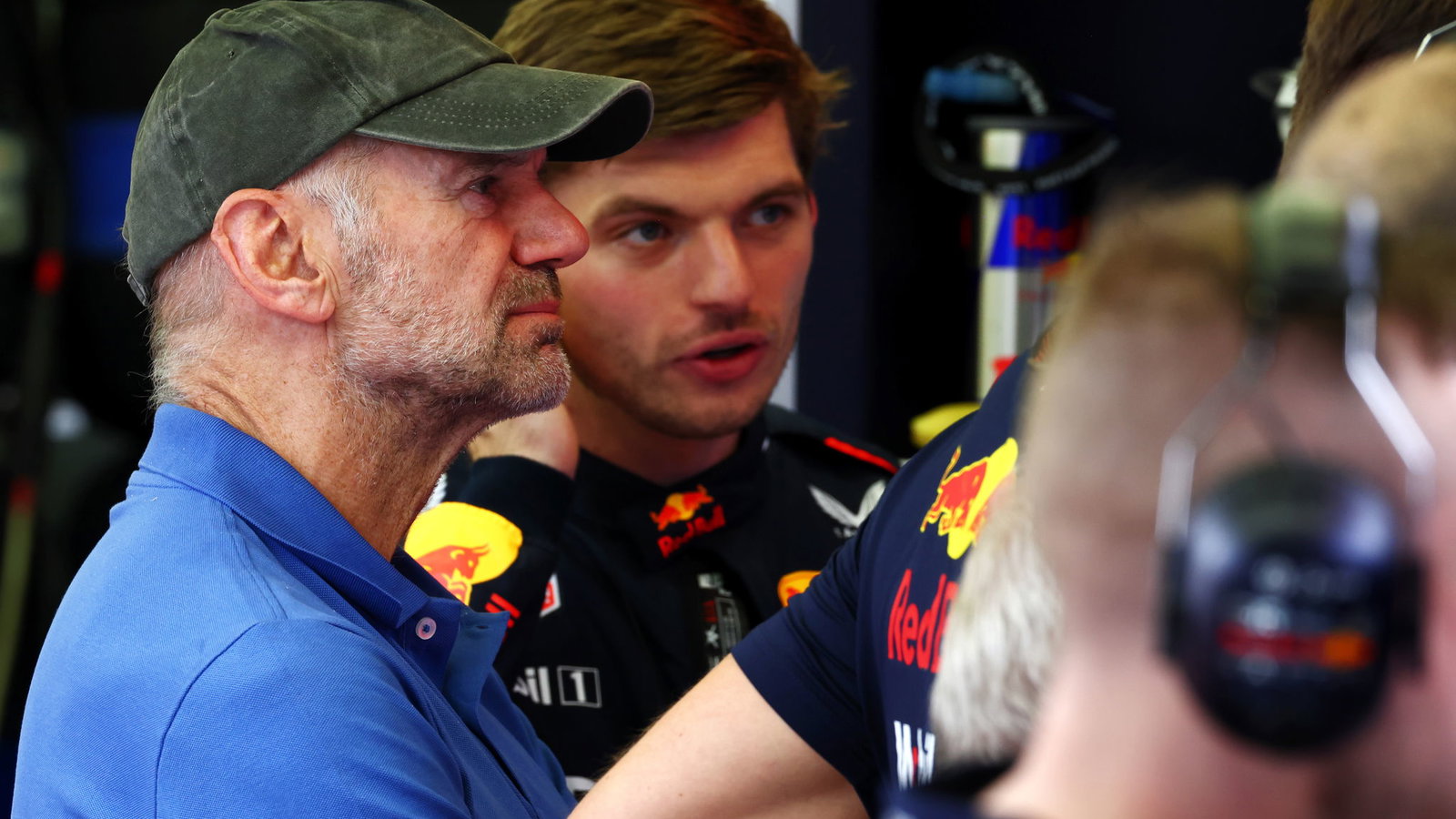 Adrian Newey and Max Verstappen