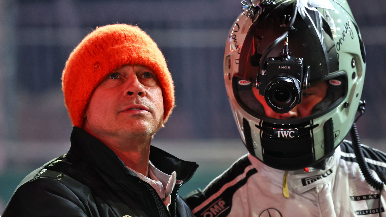 Brad Pitt on set for the F1 Movie 