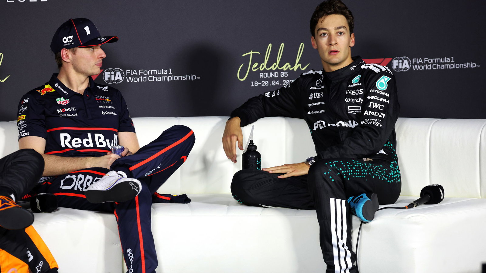 Max Verstappen and George Russell 