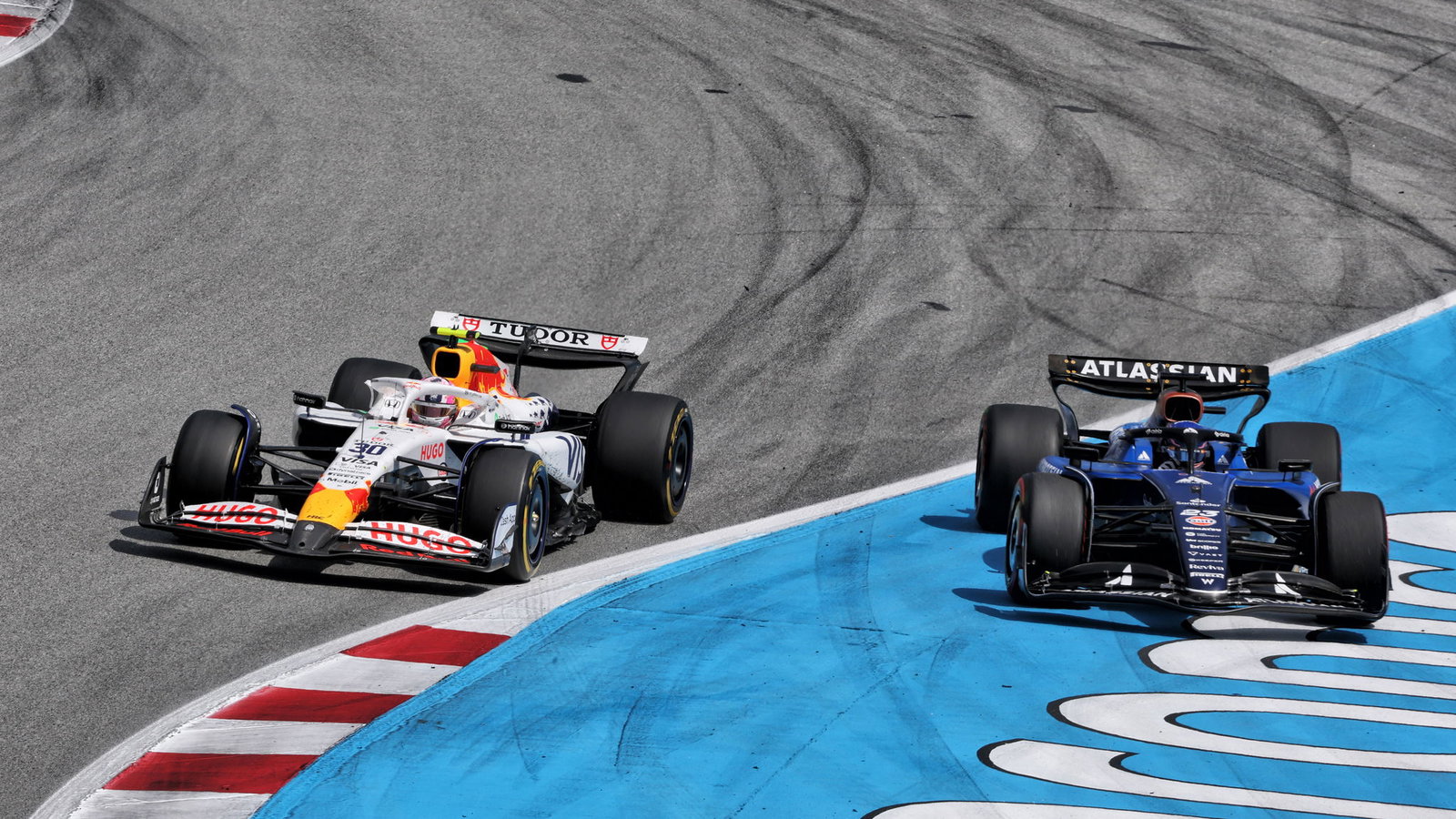 Liam Lawson and Alex Albon clash in Spain