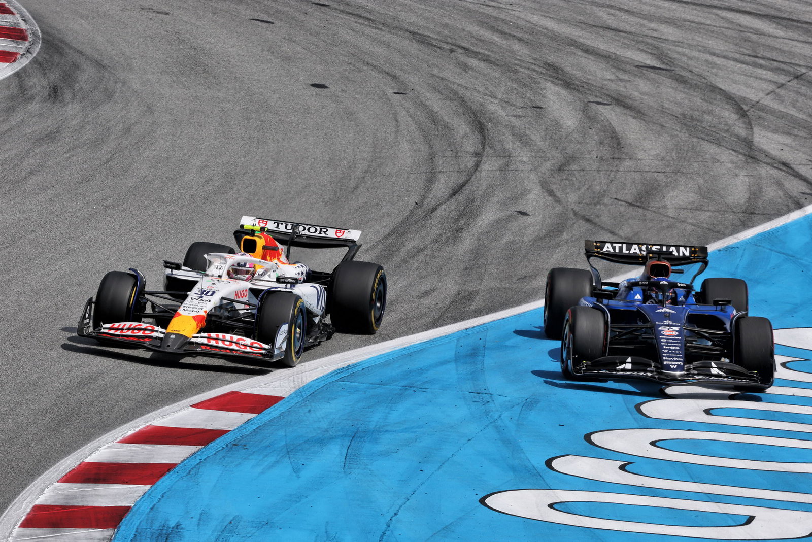 Liam Lawson and Alex Albon clash in Spain