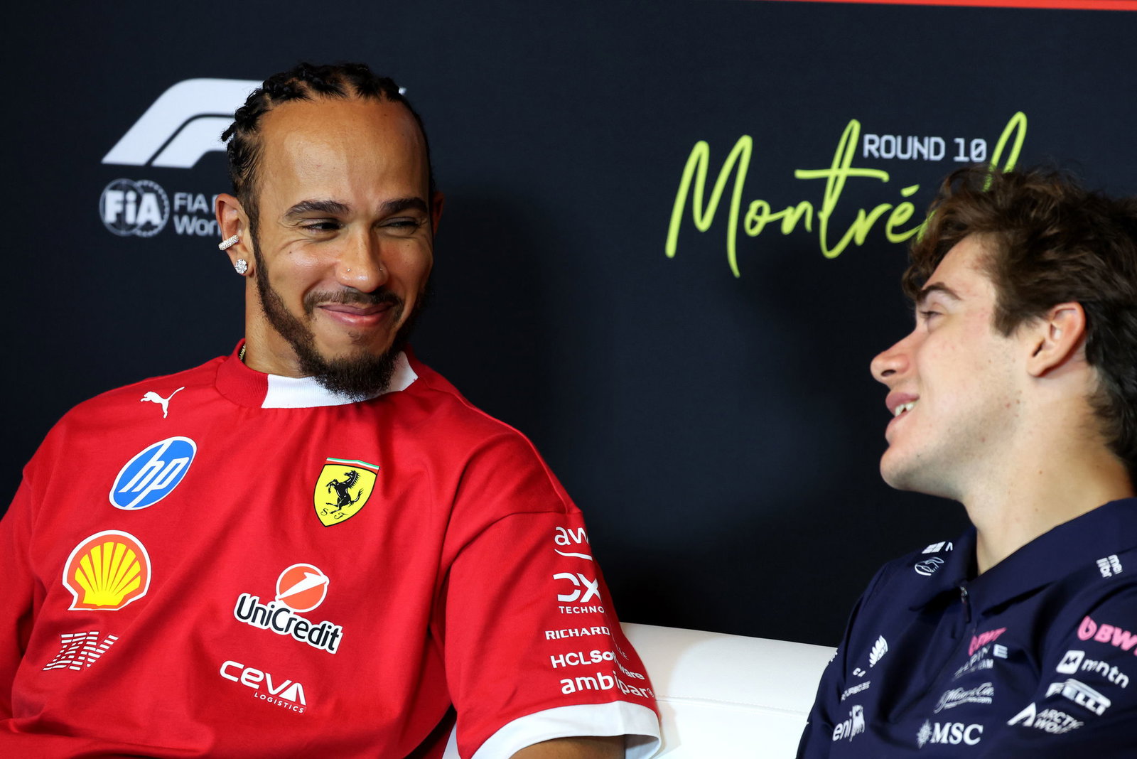 Lewis Hamilton and Franco Colapinto