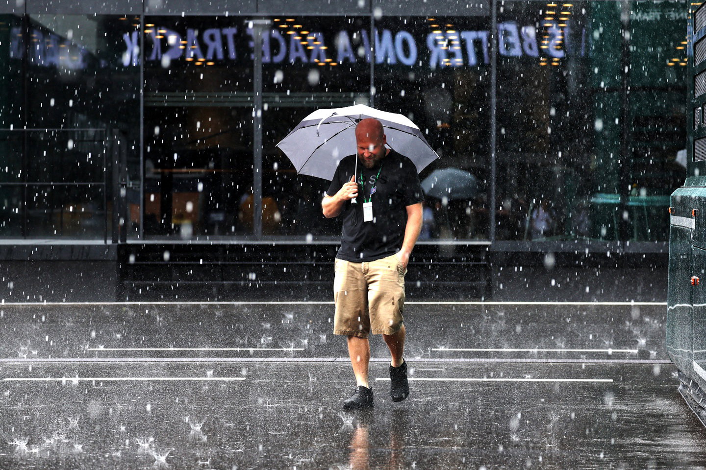 Heavy rain in the paddock