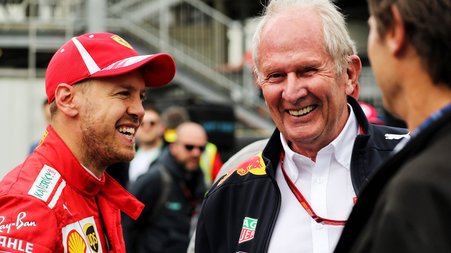 Sebastian Vettel and Helmut Marko