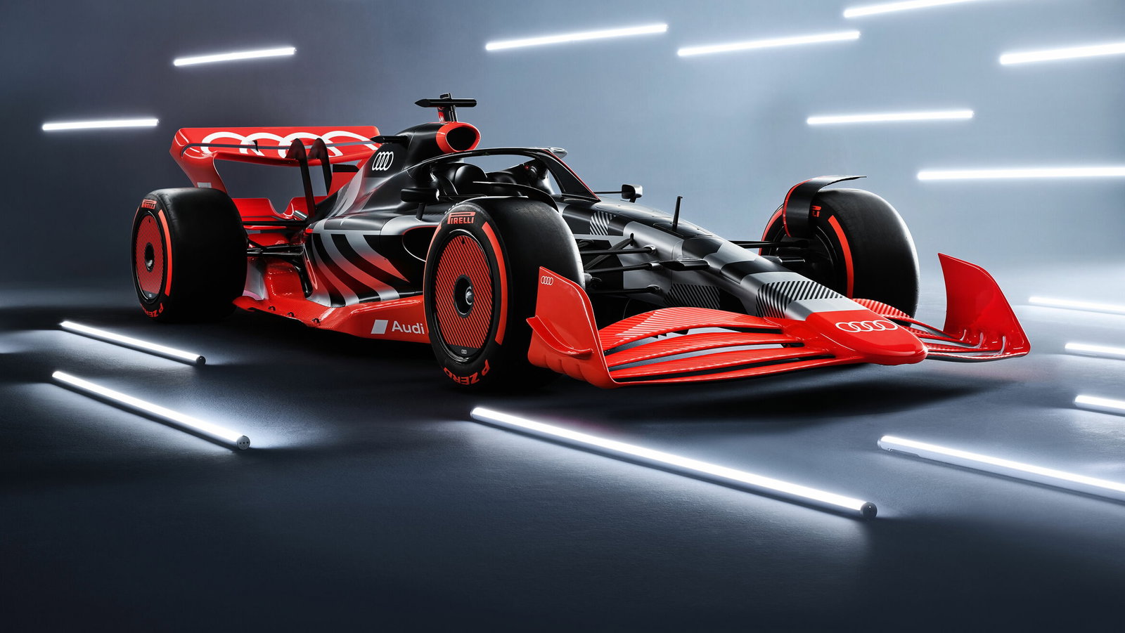 Audi livery on 2026 F1 show car