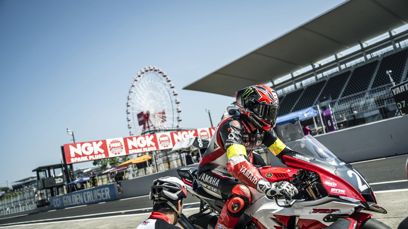 Jack Miller, 2025 Suzuka 8 Hours pre-event test, pit stop. Credit: Yamaha.